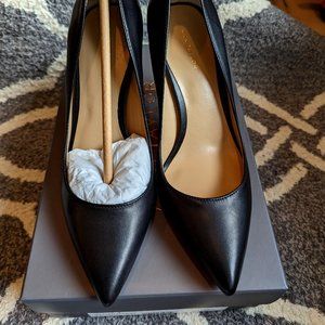 7 Ann Taylor Black Leather High Heel